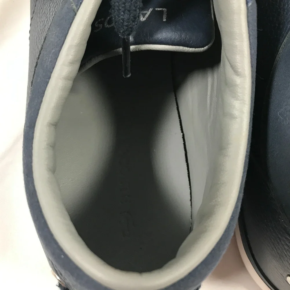 Lacoste Bayliss 118 1 U Navy Blue Crocodile Logo Lace Up Shoes Mens US 8.5 EU 41